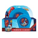 Set pappa da 3PZ Spiderman piatto ciotola tazza pranzo scuola bambini bicchiere