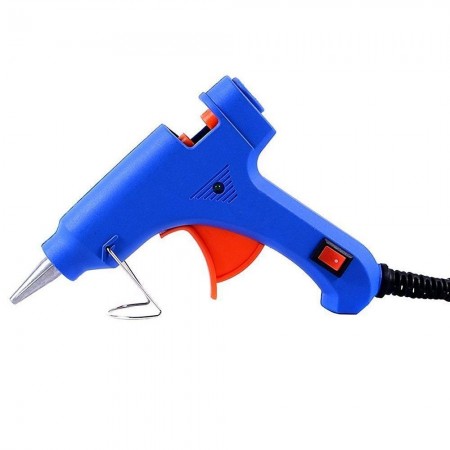 Pistola piccola colla a caldo 48 stick 7,2mm 20W elettrica blu LED interruttore