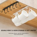 2x Appendere Porta Tazze Sottoripiano 12 Ganci Tazzine Sotto Mensola Mug bianco