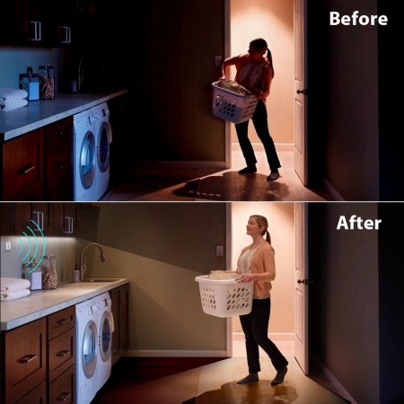 Striscia LED con sensore movimento per interni scala 2m batteria luce calda USB