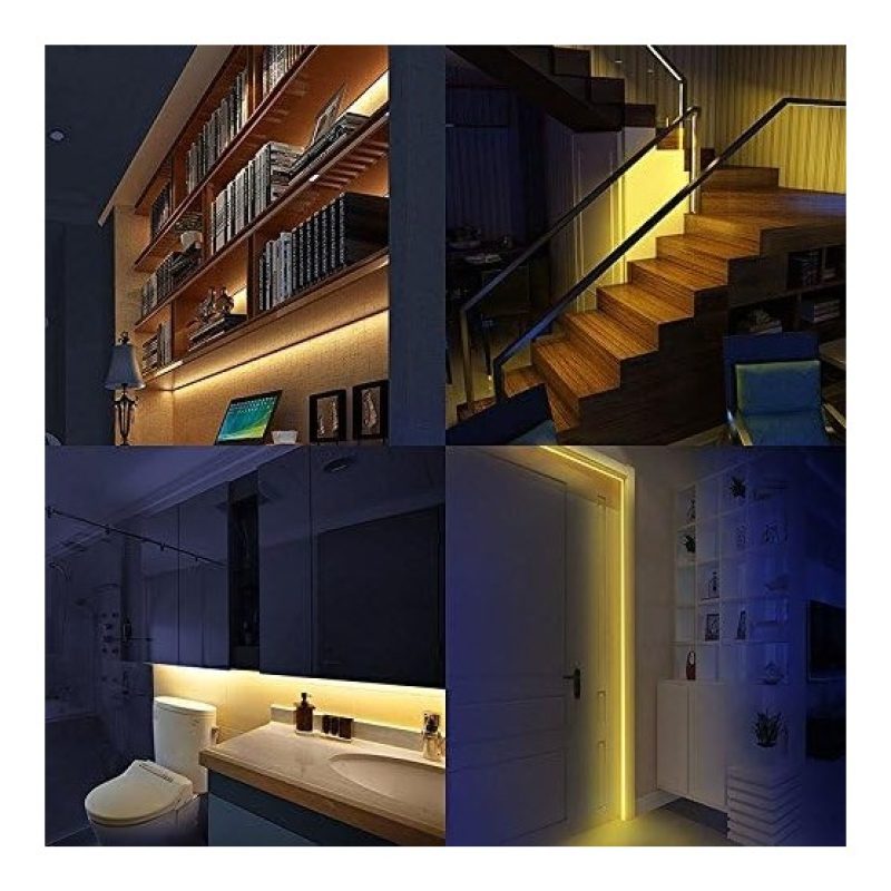 Hongu Striscia LED con sensore movimento per interni scala 2m batte...