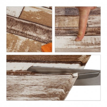 5x Pannello adesivo 70x70cm 3D carta da parati parete mattoni effetto legno muro