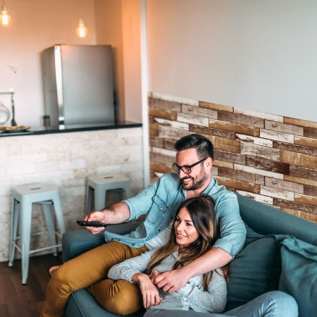 5x Pannello adesivo 70x70cm 3D carta da parati parete mattoni effetto legno muro