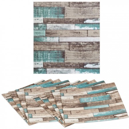 5x Pannello adesivo 3D 70x70cm carta da parati parete mattoni effetto legno muro