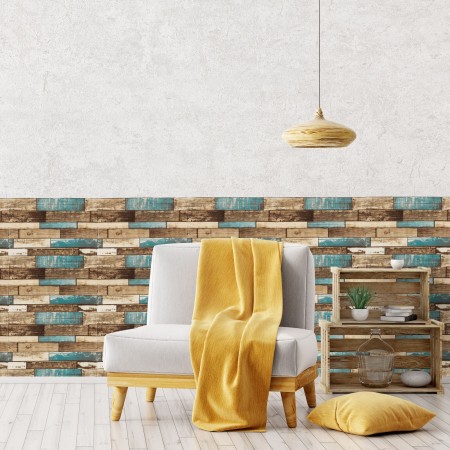 5x Pannello adesivo 3D 70x70cm carta da parati parete mattoni effetto legno muro