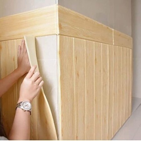 5x Pannelli 3D a Parete Decorativi Adesivi Carta da parati Adesiva Moderna legno