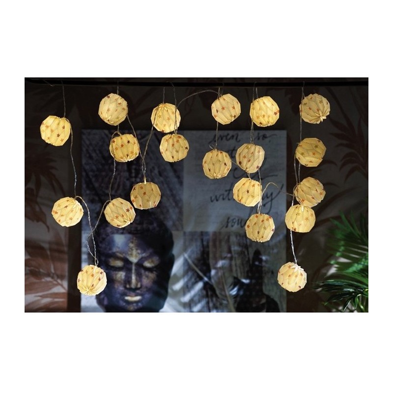 Catena Luminosa LED 10 lampadine lanterna carta luce calda 1,8m decorativa casa