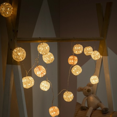Catena Luminosa a 20 lampadine LED lanterna carta luce calda 3,8m decorativa