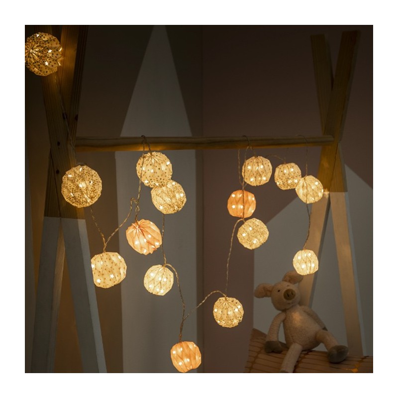 AD Trend Catena Luminosa a 20 lampadine LED lanterna carta luce cal...