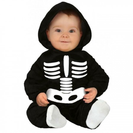 Costume scheletro carnevale Halloween vestito bambino neonato 12-24 skeleton