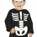 Costume scheletro carnevale Halloween vestito bambino neonato 6-24 skeleton