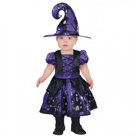 Costume travestimento streghetta strega carnevale halloween bambina 12/24 mesi
