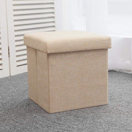 Pouf puff contenitore poggiapiedi seduta in TNT panca baule 38x38x38 cm sgabello