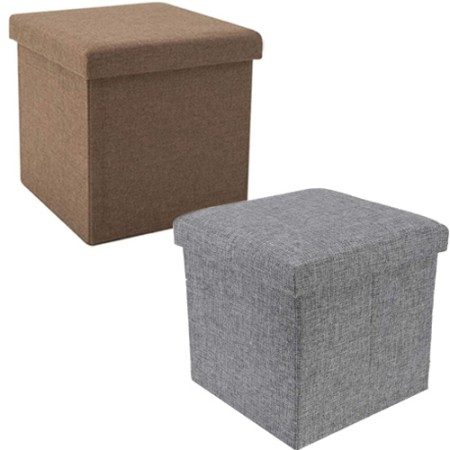 Pouf puff contenitore poggiapiedi in TNT seduta panca baule 31x31x31 cm sgabello