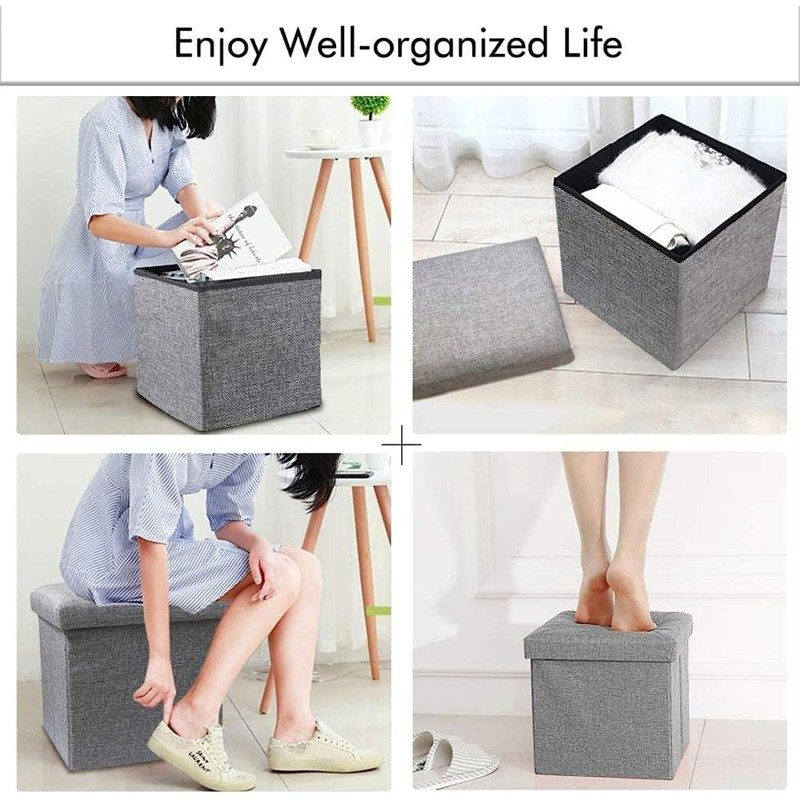 Kmt Style Pouf puff contenitore poggiapiedi in TNT seduta panca bau...