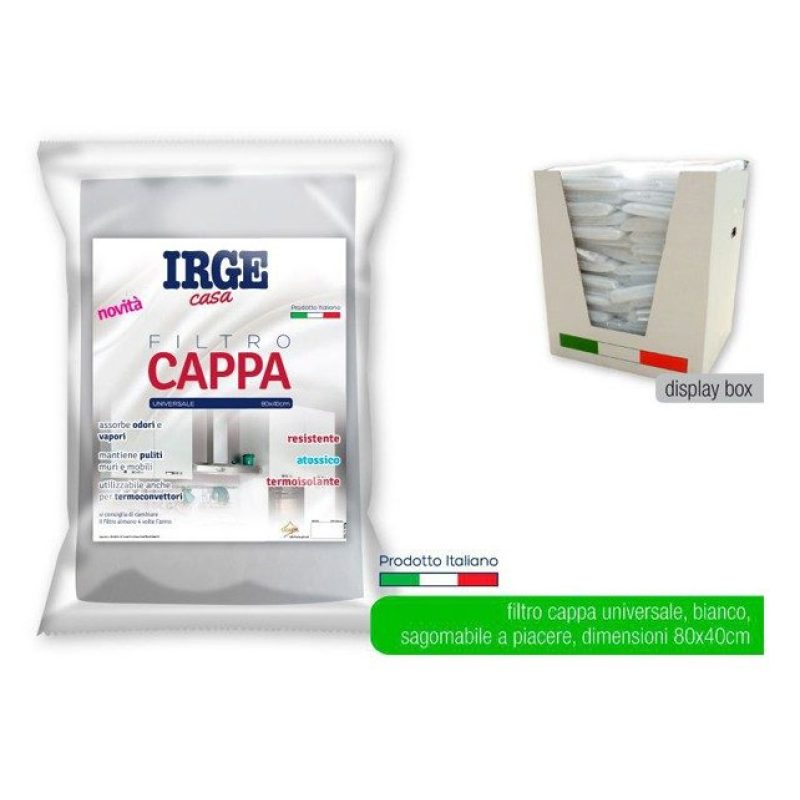 IRGE Panno filtro cappa aspirante 3PZ cucina antigrasso 80x40cm uni...