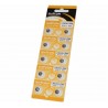 5 pacchi 50 batterie pile LR621 AG1 batteria bottone pila piatte 1,55V assortite