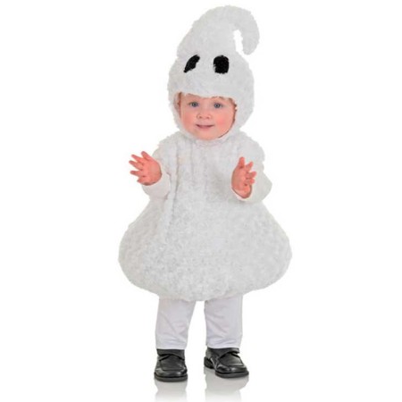 Costume fantasma Halloween carnevale Guirca vestito fantasmino bimbi 12-24 mesi
