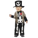Costume vestito travestimento carnevale halloween bambino scheletro 12-18 mesi