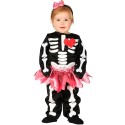 Costume vestito travestimento carnevale halloween bambino scheletro 12-18 mesi