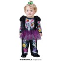 Costume scheletro messicano bambina travestimento la muerte carnevale 12-24 mesi