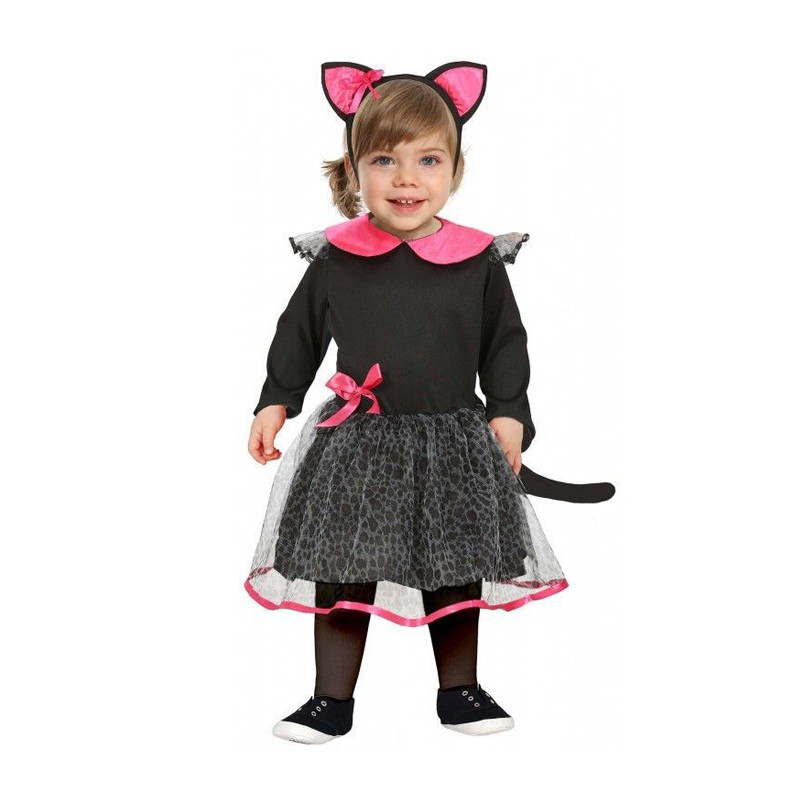 Costume gatta gatto carnevale vestito neonata abito baby gattina 12-24 mesi