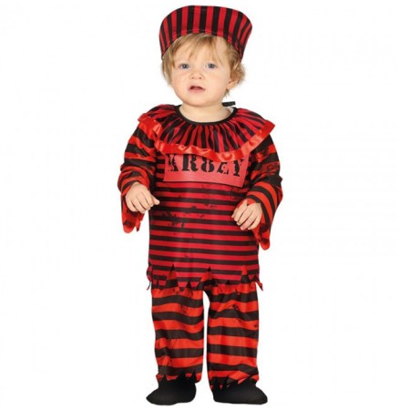 Costume pagliaccio assassino Halloween carnevale vestito clown 12-24 mesi bimbo
