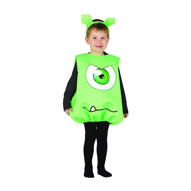 Costume Halloween Travestimento Mostro Mostriciattolo Alieno Verde 6-12 mesi
