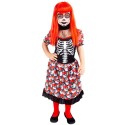 Costume carnevale Catrina scheletro messicano bambina travestimento 5-13 anni