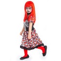 Costume carnevale Catrina scheletro messicano bambina travestimento 5-13 anni
