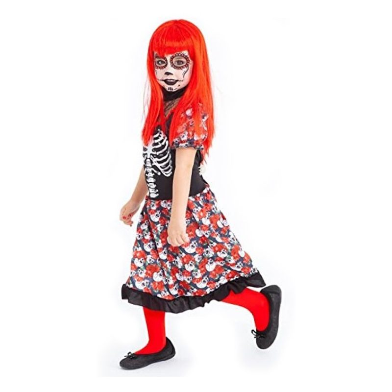 Rubie's Costume carnevale Catrina scheletro messicano bambina trave...