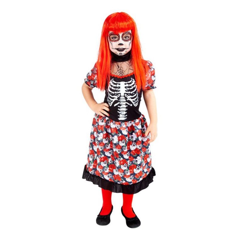 Rubie's Costume carnevale Catrina scheletro messicano bambina trave...