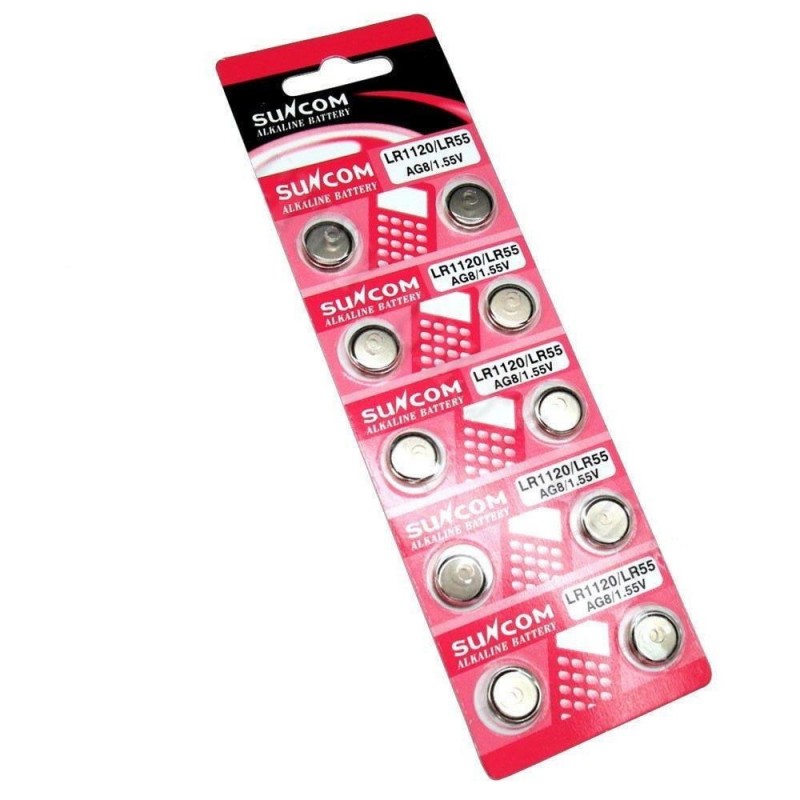 5 pacchi 50 batterie pile LR936 AG9 batteria bottone piatte 1,55V assortite