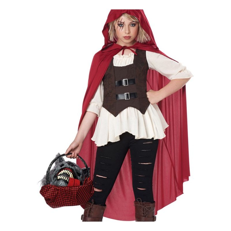 Guirca Carnevale Halloween vestito Costume cappuccetto rosso horror...