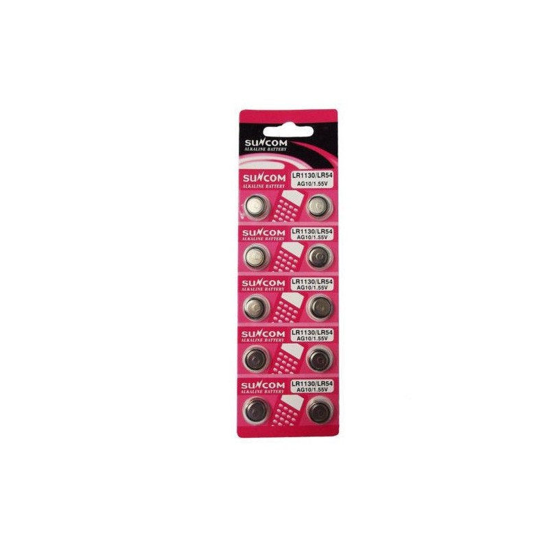 5 pacchi 50 batterie pile LR1120 AG8 batteria bottone piatte 1,55V assortite