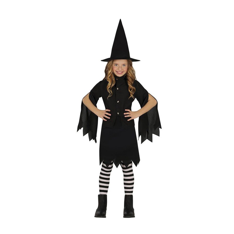 Costume di carnevale per bambina travestimento Strega Salem abito per 3-12 anni