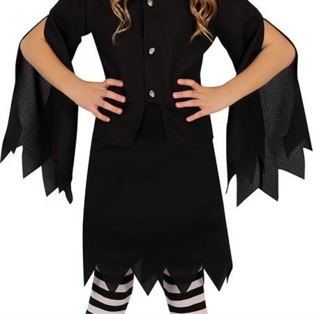 Costume di carnevale per bambina travestimento Strega Salem abito per 3-12 anni