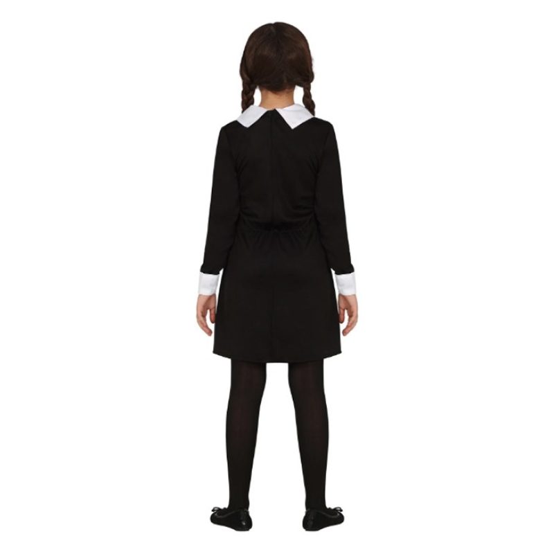 Guirca Costume da Mercoledì Addams Bambina Horror Vestito Carnevale...
