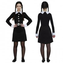 Costume da Mercoledì Addams Bambina Horror Vestito Carnevale Halloween 3/16 Anni