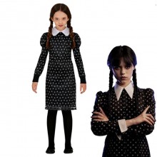 Costume Carnevale mercoledì Famiglia Addams serie TV Netflix bambina halloween
