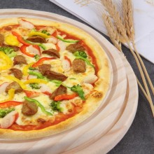 Tagliere piatto tondo in legno con maniglia da cucina antipasti salumi formaggio