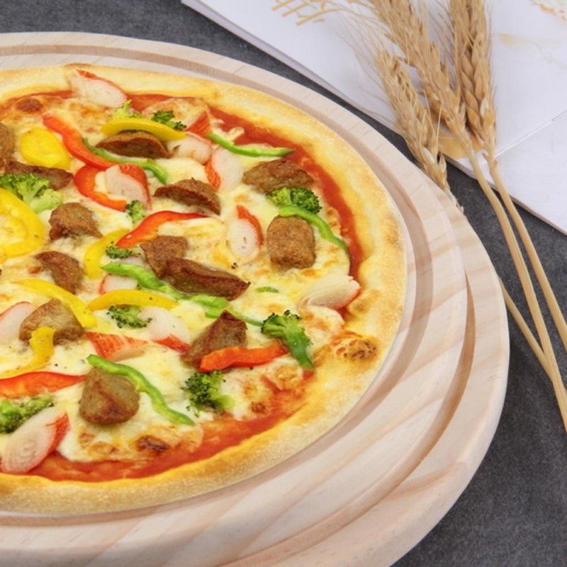 Tagliere piatto tondo in legno con maniglia da cucina antipasti sal...