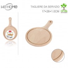 Tagliere piatto tondo in legno con maniglia da cucina antipasti salumi formaggio