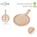 Tagliere piatto tondo in legno con maniglia da cucina antipasti salumi formaggio