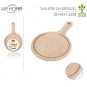 Tagliere piatto tondo in legno con maniglia da cucina antipasti salumi formaggio