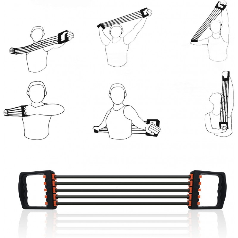 Kmt Style Attrezzo fitness estensore a 5 molle per sport palestra m...