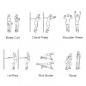 Elastici Fitness Banda Elastica di Resistenza Allenamento Fascia 30lb regolabile
