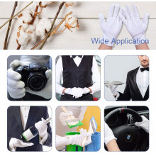 24 PAIA GUANTI COTONE BIANCHI CAMERIERI BIOLOGICA LAVORO DIAMANTE MONETE OROLOGI