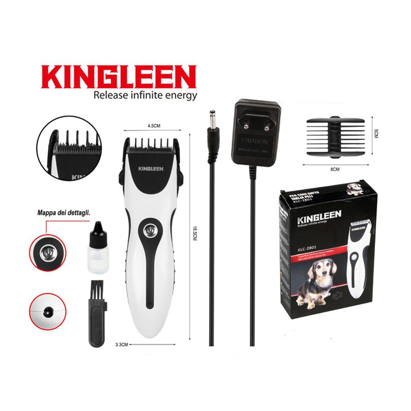 Kingleen Tosatrice rasoio elettrico professionale wireless per cani...