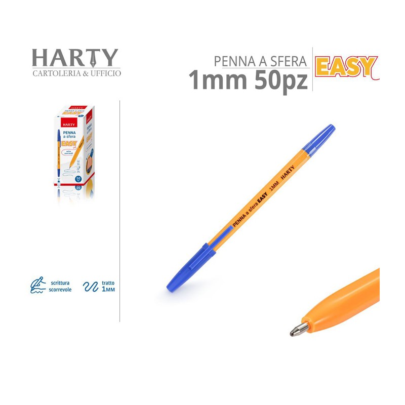 GBKDQQ 50 penne a sfera ergonomiche, Kulli antiscivolo, 8 colori, per
